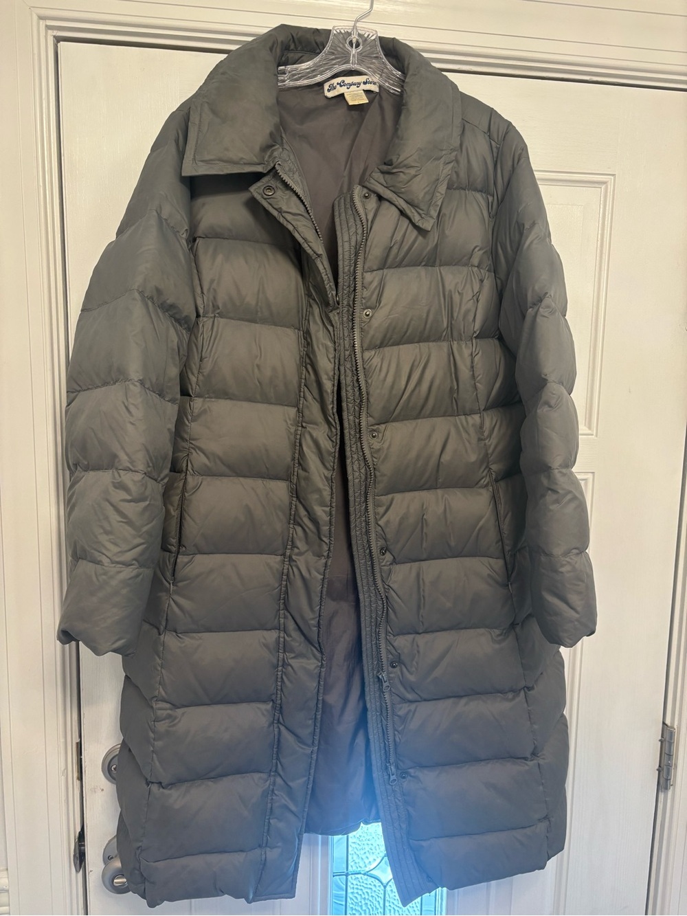 The Company Store grey Long Down Puffer Coat